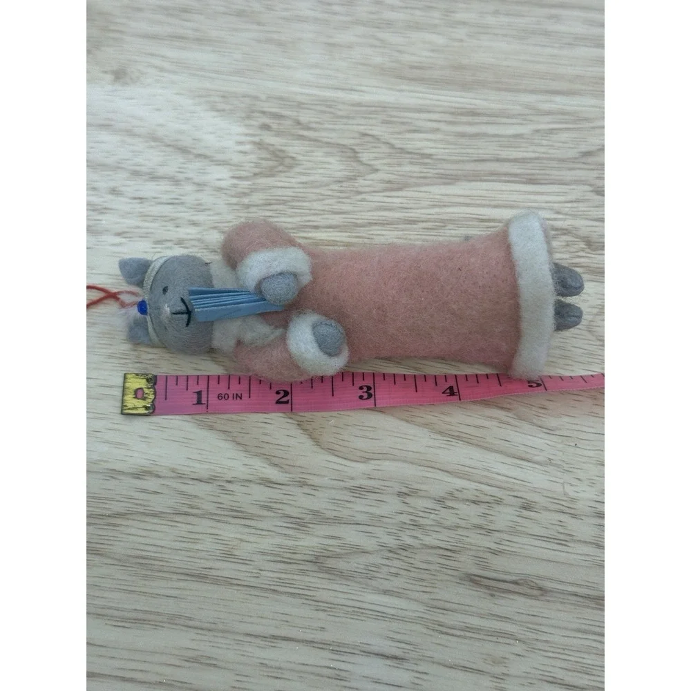 Heart Felts Midwest Cannon Falls‎ Fancy Cat Ornament Pink Gray 1920s Flapper #14